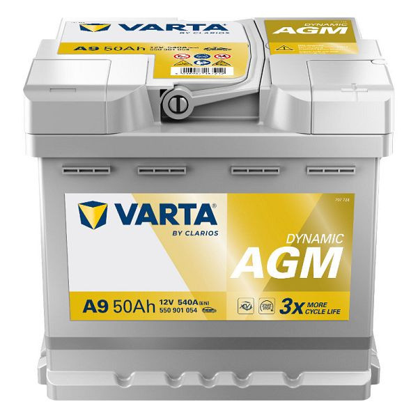 VARTA A9 Dynamic AGM Autobatterie 12V 50Ah 540A, 550901054