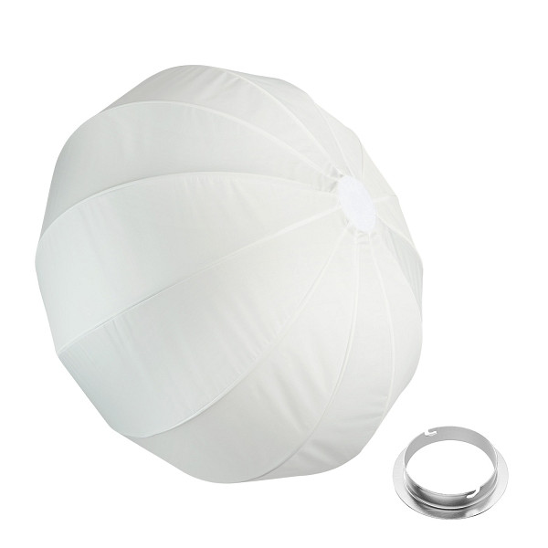 Walimex pro Essential Ballon Softbox 65cm + Softboxadapter für Elinchrom (Außendurchmesser: 15,2 cm), schnell öffnender 360° Lichtdiffusor, 1023454