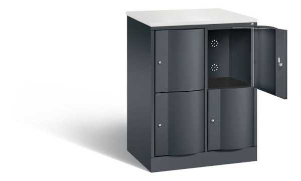 C+P Schließfachschrank Resisto, H1077xB772xT540mm, Farbe: Schwarzgrau, 8472-272 S10072