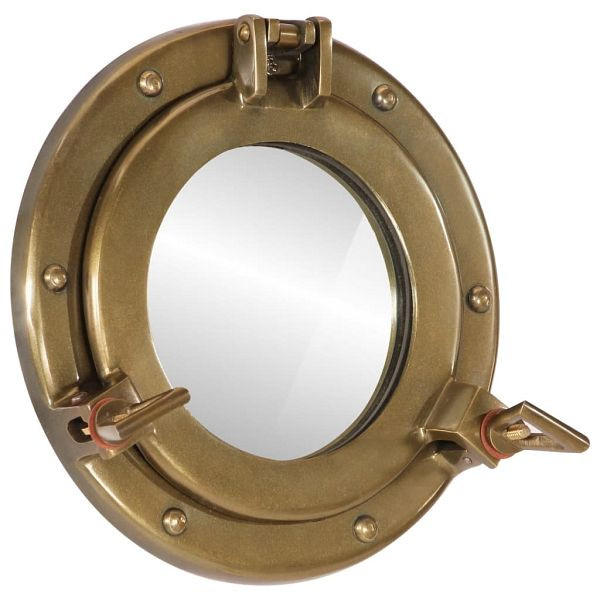 vidaXL Bullaugen-Spiegel Wandmontage Ø23 cm Aluminium und Glas, 357851