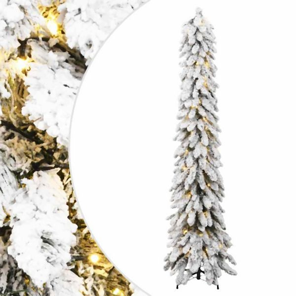 vidaXL Künstlicher Weihnachtsbaum Beleuchtung & Schnee 130 LEDs 210 cm, 357699