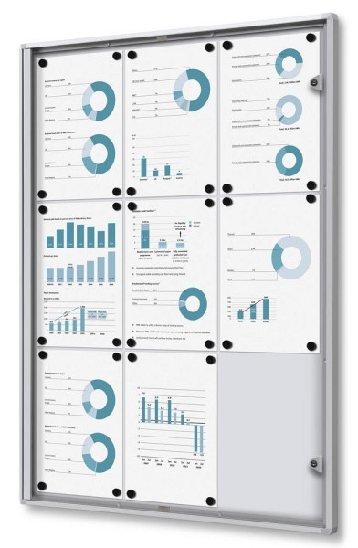 Deskin Schaukasten Metallrückwand Innen, B1, Aluminium, 711 x 26 x 963 mm, 281451