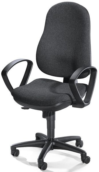 Deskin Bürodrehstuhl COMFORT I inkl. Armlehnen, Fußkreuz Polyamid schwarz, Bezug Stoff Basic G, Farbe anthrazit, 209919