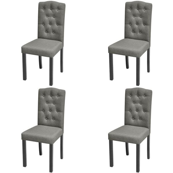 vidaXL Esszimmerstühle 4 Stück Grau Stoff, Material: Polyester: 99%, 242224