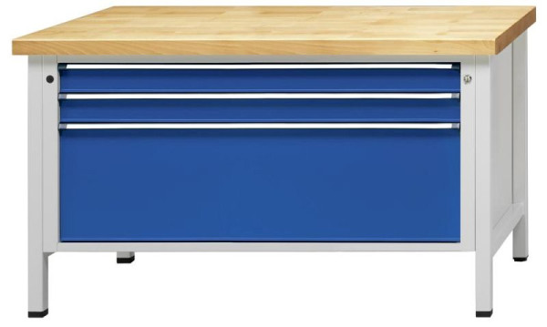 ANKE Werkbänke Kastenwerkbank, Modell 16 VX, 1500 x 800 x 890 mm, RAL 7035/5010, BMP 40 mm, 330.217