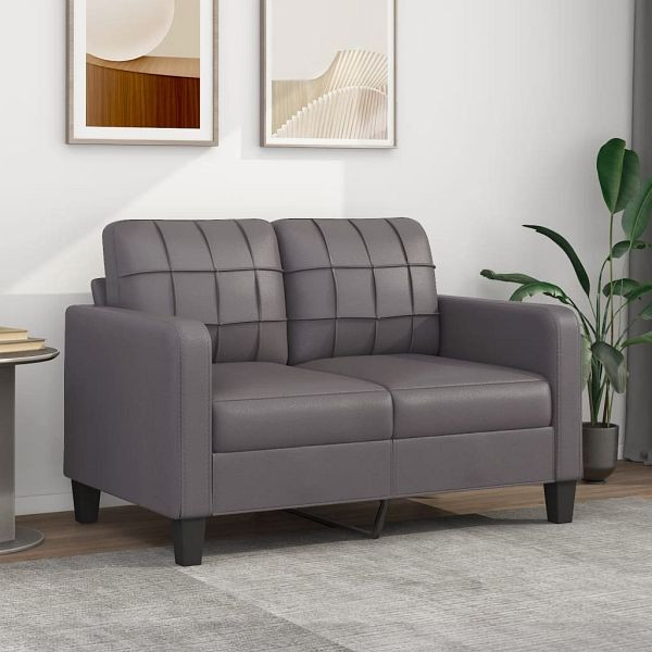 vidaXL 2-Sitzer-Sofa Grau 120 cm Kunstleder, Metall, 359114