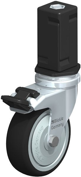 Blickle LRA-PATH 75K-FI-FK-EV05 Apparate-Lenkrolle mit Expander & Feststeller, Thermoplastisches Polyurethan, Grau, 848647