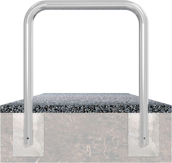 Schake Abweisebügel Ø 76 x 2, 6 mm ohne Querholm zum Einbetonieren, Gesamtbreite: 1000 mm, Gesamthöhe: 1500 mm, feuerverzinkt, 475_10