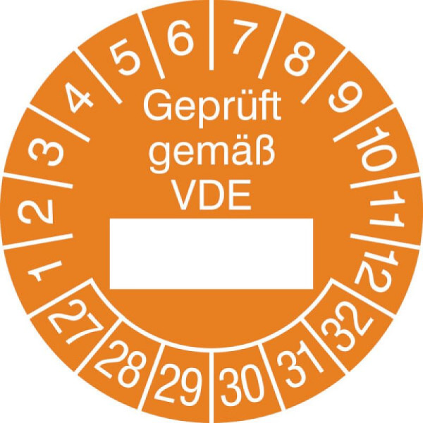 Stein HGS Prüfplaketten mit Jahresfarbe (6 Jahre), orange, 2027-2032, 31.0807-27
