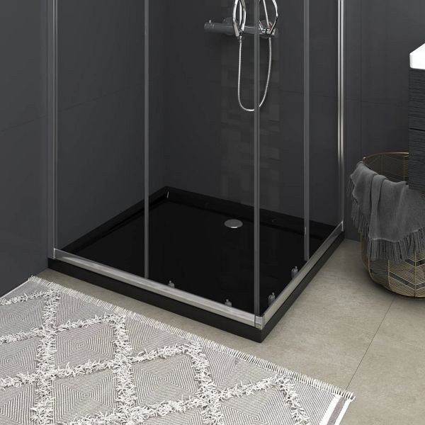 vidaXL Duschtasse ABS Rechteckig Schwarz 80x90 cm, 148917