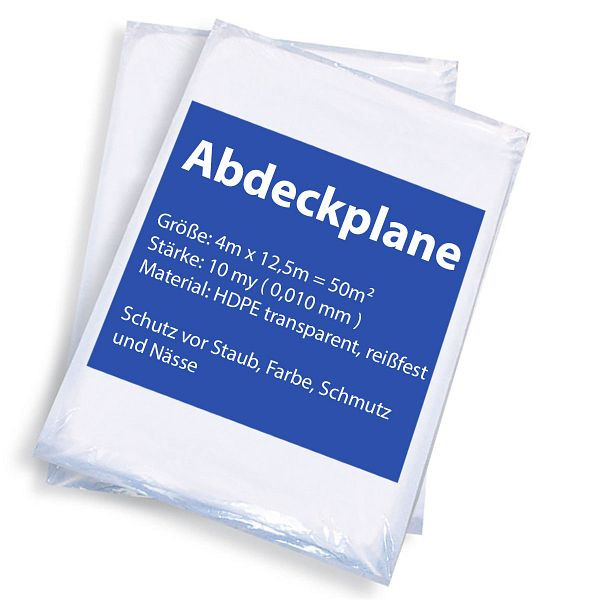 VaGo-Tools Malerplane Abdeckfolie 4x12,5m 10my, 404-125-10x1_vx