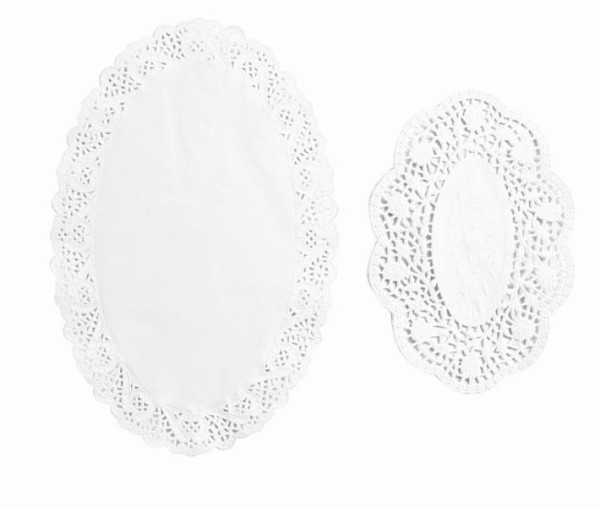 Schneider Tortenspitzen, weiß, oval, 320 x 450 mm, VE: 100 Stück, 116210
