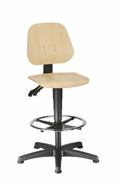 bimos Unitec mit Gleiter und Fußring und Holz, Sitzhöhe 580-850 mm, 9651-3000