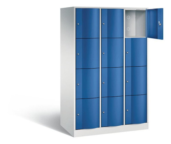 C+P XL-Schließfachschrank Resisto, H1950xB1148xT640mm, Farbe: Lichtgrau / Enzianblau, 8470-373 S10017