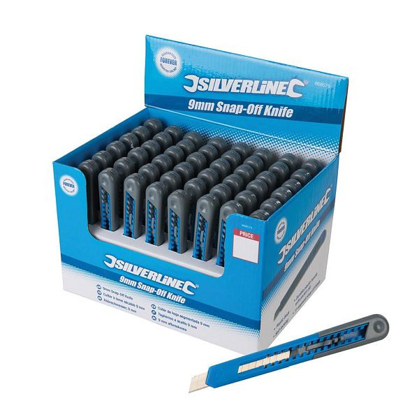 Silverline 9-mm-Abbrechmesser, Verkaufsdisplay, 48 Stück, 868579