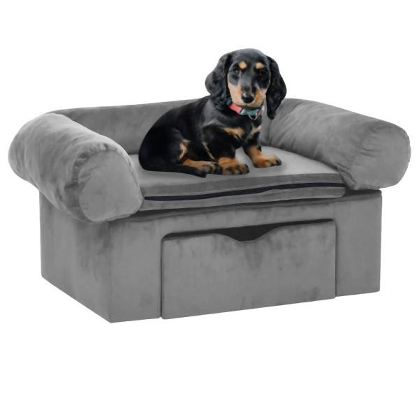 vidaXL Hundesofa mit Schublade Grau 75x50x38 cm Plüsch, 171076
