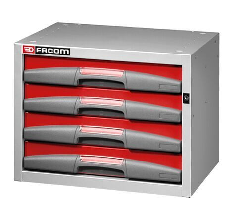 Facom Matrix Regal, klein, tief, mit 4 festen Schubladen, F50000043