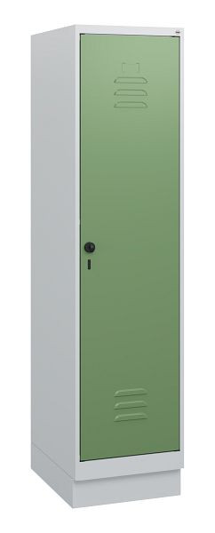 C+P Umkleidespind Classic PLUS, Sockel, 1630x400x500mm, 7035/6011, Drehriegel, 0800205-12 S10006
