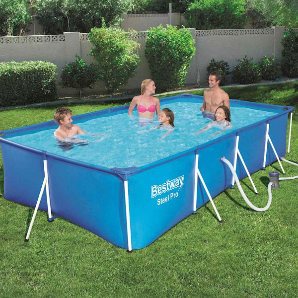 Bestway Steel Pro Swimmingpool-Set Rechteckig 400×211×81 cm 56424, 91612