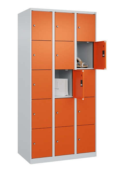 C+P Schließfachschrank Evolo PLUS, 15 Fächer, 1850x900x500mm, 7035/2004, 049000-305 S10002