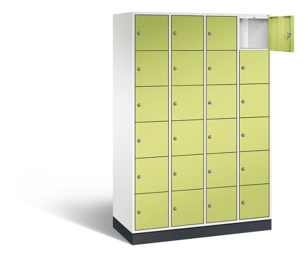 C+P Schließfachschrank Intro, H1950xB1220xT490mm, Farbe: Verkehrsweiß / Viridingrün, 8670-401 S10151