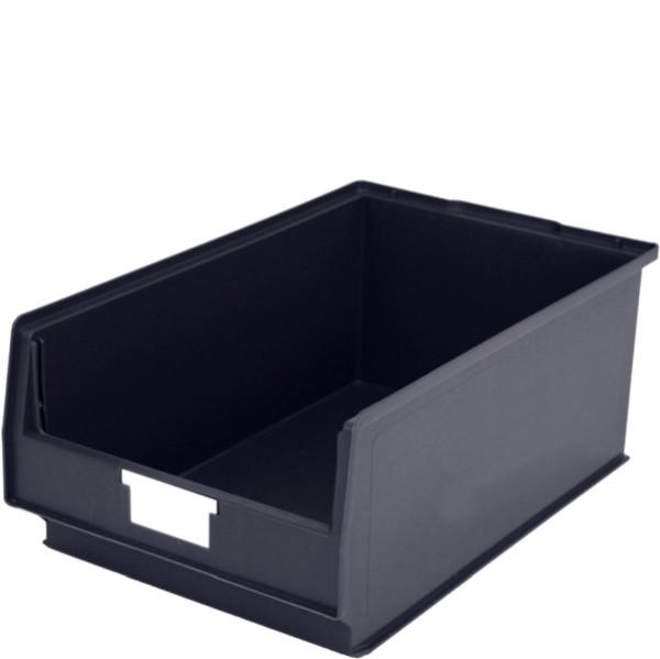 BITO Sichtlagerkasten PK Set inklusive Etikett /PK2 500x315x200 schwarz Mahlgut inklusive Etikett, 6 Stück, C0250-0019