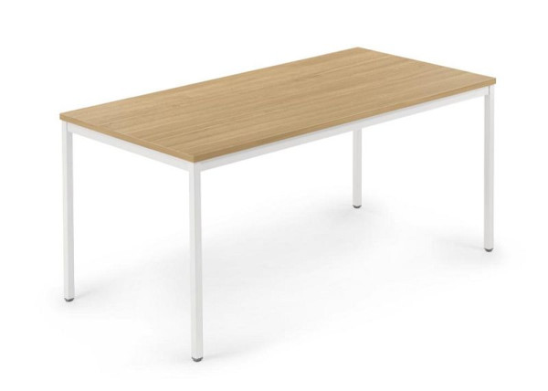 Deskin Konferenztisch PROFI MODUL, Platte Eiche hell, Gestell Weiß RAL 9016, B 1400 x T 800 x H 728 mm, 359337