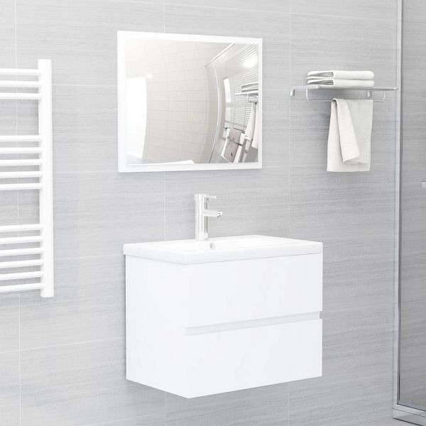 vidaXL Badmöbel-Set Weiß Holzwerkstoff, Top-Qualität, 3071585