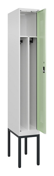 C+P Spind Evolo PLUS, Gestell, 1 Abteile, 2120x300x500mm, 9016/6019, Verschluss Zylinderschloss, 0490307-10F S10046