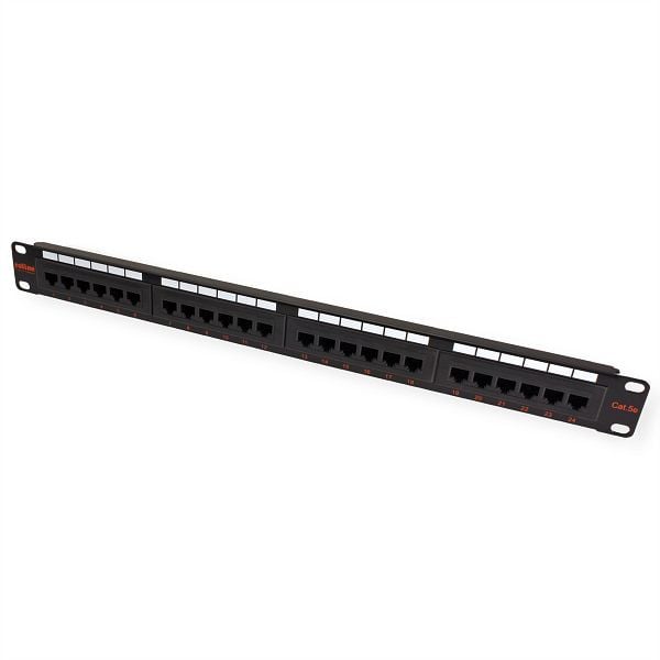 ROLINE Kategorie 5e (Class D) 19"-Patchpanel, 24 Ports, UTP, schwarz, 26.11.0349