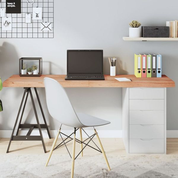 vidaXL Tischplatte Hellbraun 160x50x(2-6)cm Massivholz Eiche Behandelt, 3156386