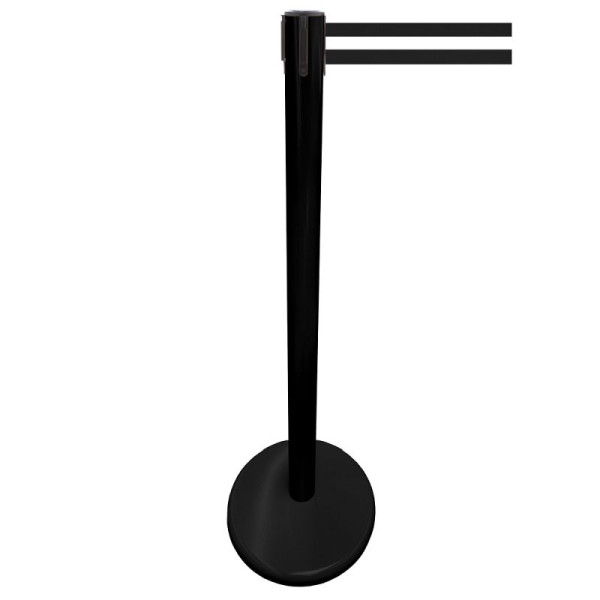 Stein HGS Personenleitsystem -P-Line Future-, Metall/ schwarz, schwarz/weiß waagerecht (geblockt), mit Gurtendstück (Standard), 15699-0402