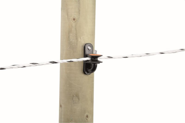 Gallagher Rollen-Eckisolator, geeignet für Litzen und Cordeln, VE: 5 Stück, 029013