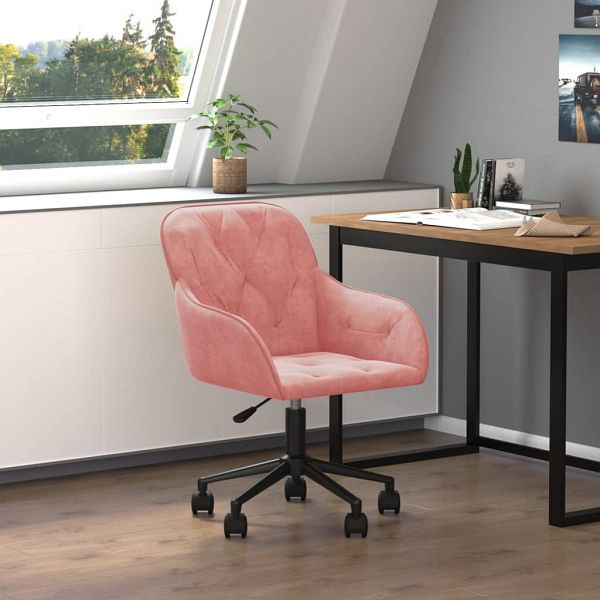 vidaXL Bürostuhl Drehbar Rosa Samt, 344871, 8720287109792