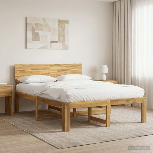 vidaXL Doppelbettgestell mit Kopfteil ROSTOCK Weiß 135 x 190 cm, 903364