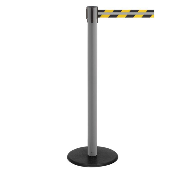 Stein HGS Personenleitsystem 'P-Line Famous Reflex' aus Kunststoff, reflektierendes Gurtband, schwarz/gelb mit Reflektorstreifen, 3,5 m, grau, 65857.0004