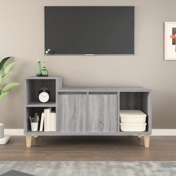 vidaXL TV-Schrank Grau Sonoma 100x35x55 cm Holzwerkstoff, 821178
