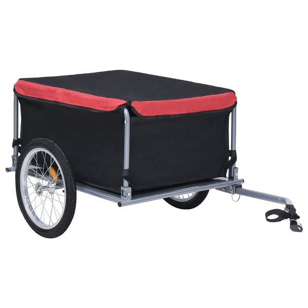 vidaXL Fahrrad-Lastenanhänger Schwarz und Rot 65 kg, 92588
