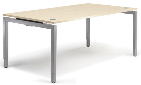 Deskin Schreibtisch 4-Fuß Comfort MULTI M, Ahorndekor, B 1800 x T 800 x H 620 - 820 mm, 227391