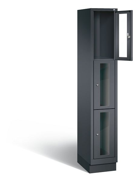 C+P Schließfachschrank Classic, H1800xB320xT500mm, Farbe: Schwarzgrau, 8020A103 S10014