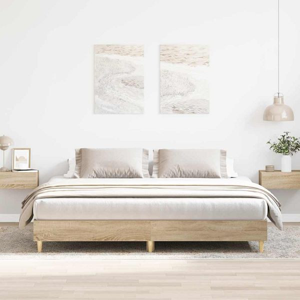 vidaXL Bettgestell ohne Matratze Sonoma-Eiche 160x200 cm Holzwerkstoff, 3329032