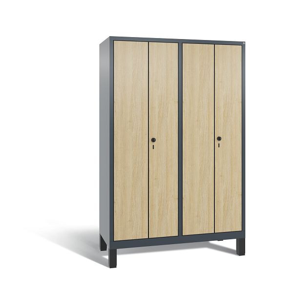 C+P Spind Evolo, 4 Abteile, H1850xB1190xT500 mm, Anthrazit/HPL Eiche, 48012-40 S10351