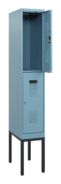 C+P Doppelstock-Spind Evolo PLUS, Gestell, 2 Fächer, 1950x300x500mm, 0010/0010, Zylinderschloss, 0493305-10 S10059