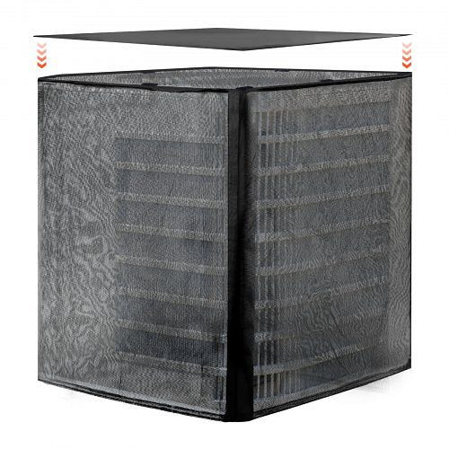 VEVOR Klimaanlagenabdeckung 914x914x1010mm, zweilagig, abnehmbares Dach, wasserdichtes Polyester, universell, schwarz, KDZSWLDSZWZPI34LJ001V0