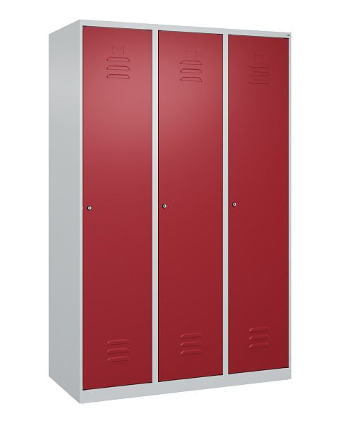 C+P Umkleidespind Classic PLUS, 3 Abteile, 1850x1200x500mm, 7035/3003, Zylinderschlösser, 080000-32 S10023