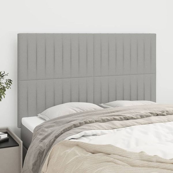 vidaXL Kopfteile 4 Stück Hellgrau 72x5x78/88 cm Stoff, 3116568