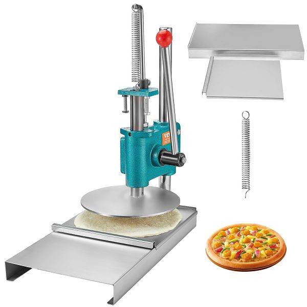 VEVOR Manuelle Pizzateig-Gebäckpresse 24 cm, 5 mm, Edelstahl Teigausrollmaschine Silber, SDYMJ9YCBXGSX7AWPV0