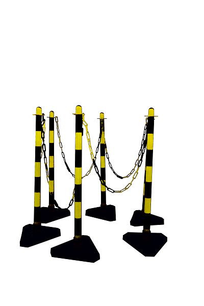 Schake Kettenständer-Set 6 Pfosten gelb/schwarz 10 m Kunststoffkette 10 Verbindungsglieder, 4040KBSSET