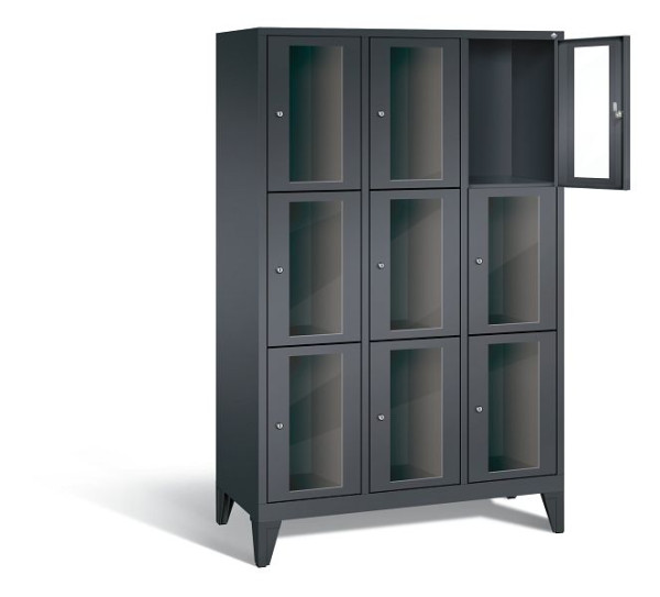 C+P Schließfachschrank Classic, H1850xB1200xT500mm, Farbe: Schwarzgrau, 8010A323 S10014