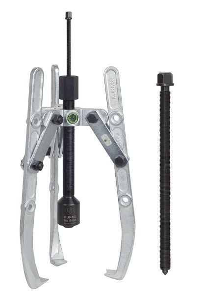 KUKKO 3-armiger Kombi-Hydraulik-Abzieher mit verstellbarer Tiefe, schwenkbaren Haken, Spannweite außen: 400 mm, 207-1-B